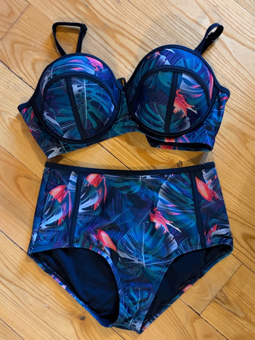 Swimsuits For All - High-Waist Bikini Set - Floral Pattern